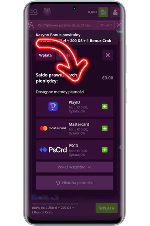Formularz wpłaty z bonusem