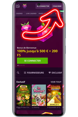 Site officiel et bouton inscription