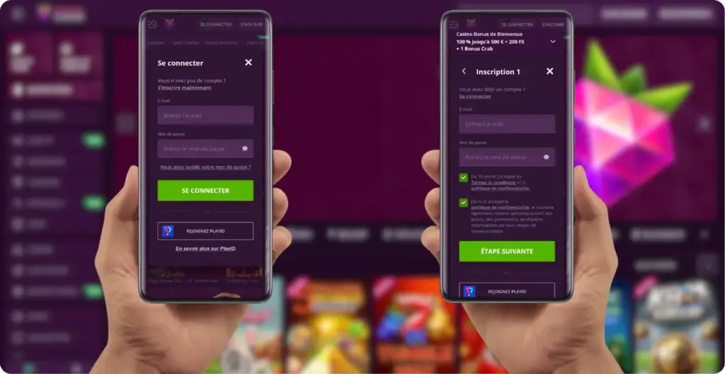 Inscrivez-vous et connectez-vous sur la Malina casino App